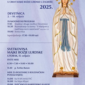Devetnica uoči proslave Majke Božje Lurdske u Zagrebu